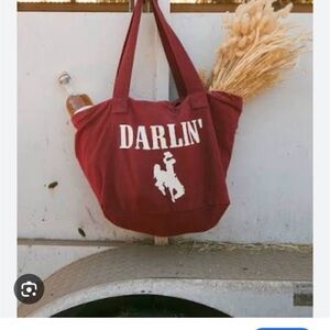 Darlin' Maroon Cotton USA Tote Bag